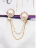 Clip on Rhinestone & Pearl Brooch/Sweater Link Clip