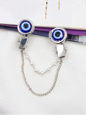 Clip on Rhinestone Eye Brooch/Sweater Link Clip