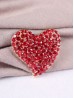 Heart Shaped Rhinestone Brooch
