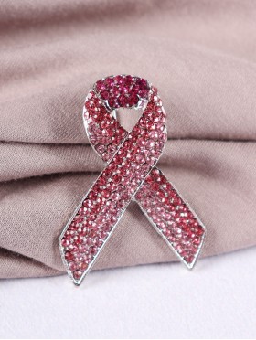 Rhinestone Ribbon Brooch