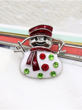 Snowman Design Brooch