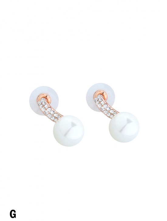 RHINESTONE PEARL EARRING