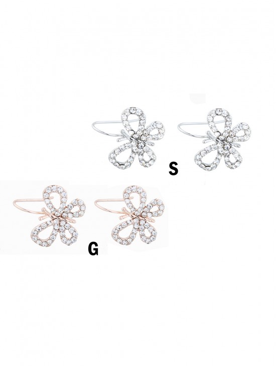 RHINESTONE BUTTERFLY DROP EARRING