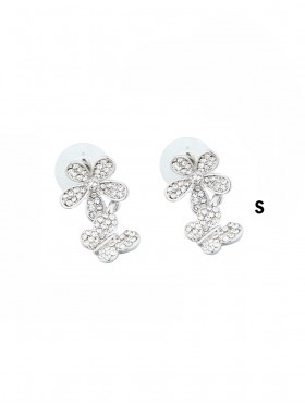 FLOWER BUTTERFLY CHARM EARRING