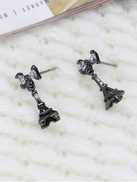 Rhinestone Eiffel Tower Drop Earrings