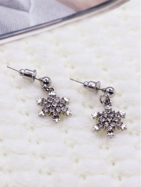 Rhinestone Snowflake Earring