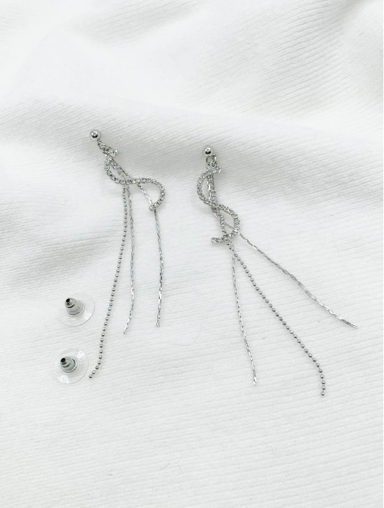 Rhinestone Long Drop Earring