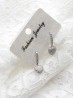 Rhinestone Heart Earring  (925 silver)