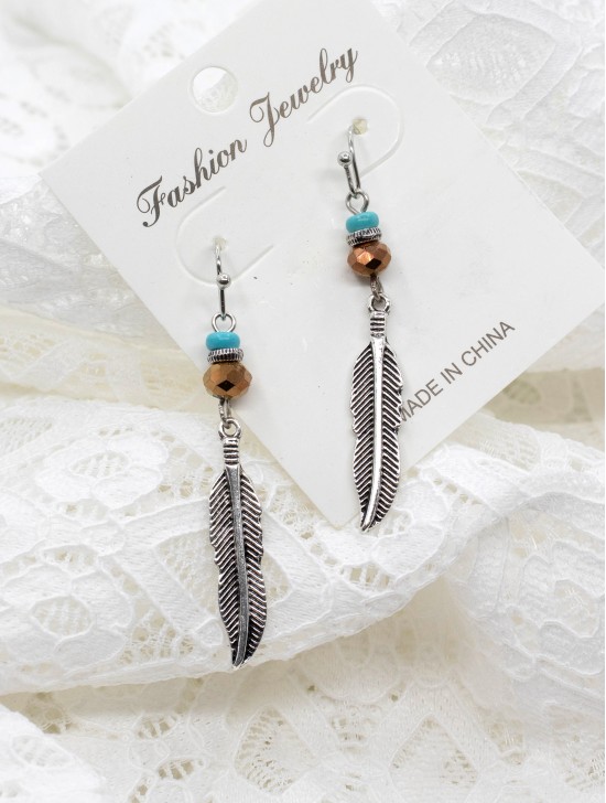 Feather Earring  (925 Silver)