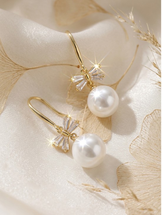 Dragonfly Earrings W/Pearl
