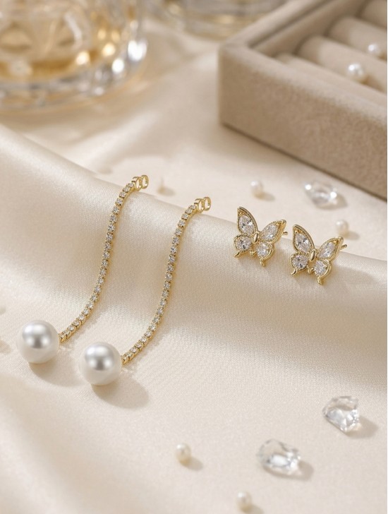 Butterfly Earrings W/Pearl Butterfly Earrings W/Pearl