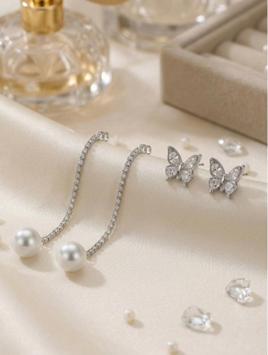 Butterfly Earrings W/Pearl Butterfly Earrings W/Pearl