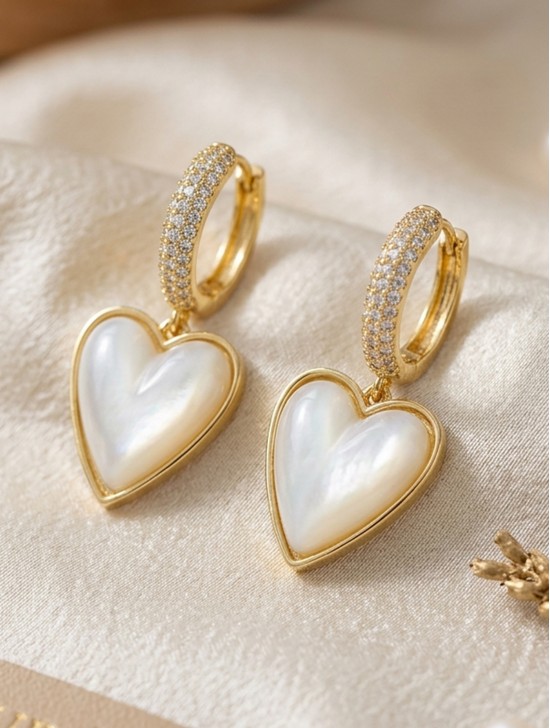 Rhinestone Heart Design Earrings Rhinestone Heart Design Earrings