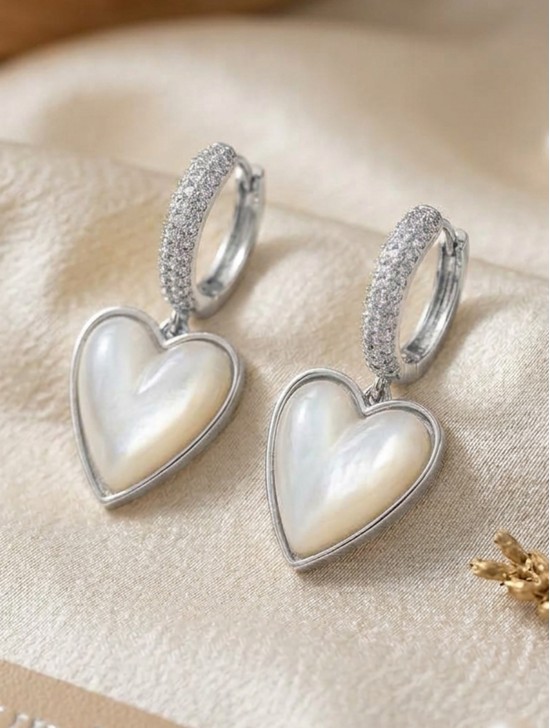 Rhinestone Heart Design Earrings Rhinestone Heart Design Earrings