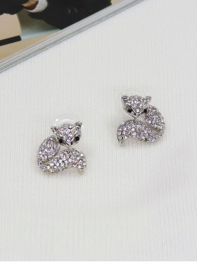 FOX RHINESTONE EARRING