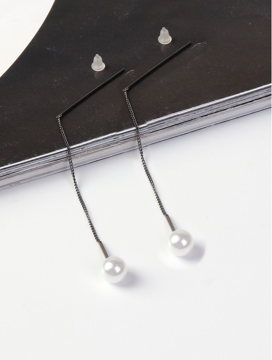 Pearl Drop Long Earrinngs