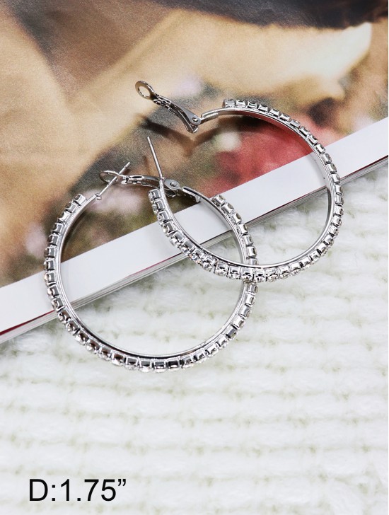 Rhinestone Big Hoop Earrings 