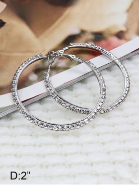 Rhinestone Big Hoop Earrings 