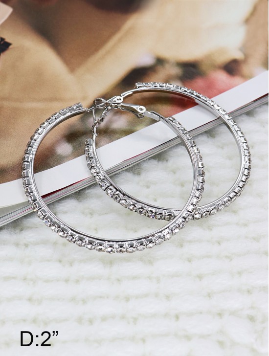 Rhinestone Big Hoop Earrings 