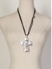 Rope Necklace W/ Cross and heart