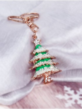 Green Holiday Tree Key chain