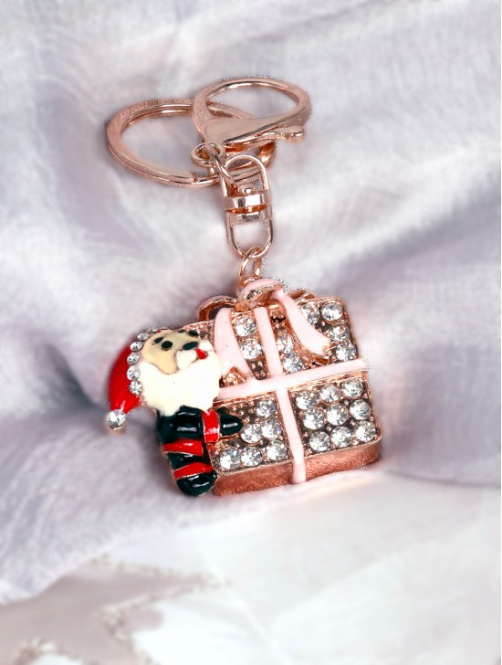 Santa with Present Key chain