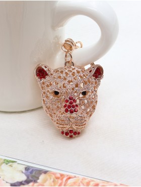 Rhinestone Lion Design Keychain  Rhinestone Lion Design Keychain