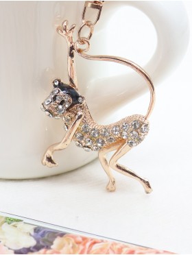 Rhinestone Monkey Design Keychain  Rhinestone Monkey Design Keychain