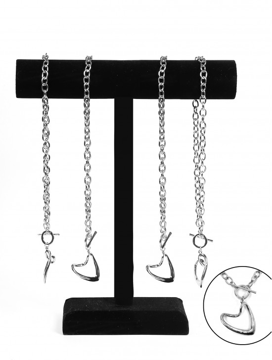 Buy 4 Heart Iron Chain Necklaces get 1 Bar Display free