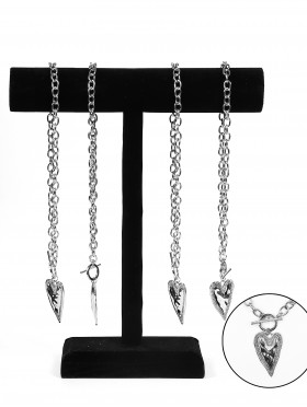 Buy 4 Heart Iron Chain Necklaces get 1 Bar Display free