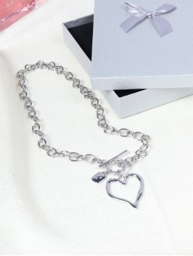 Heart Iron Chain Necklace with gift box