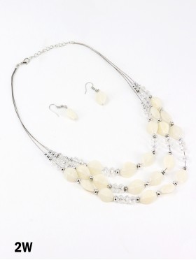 Fashion Diamond Beads Necklace and Earrings Set