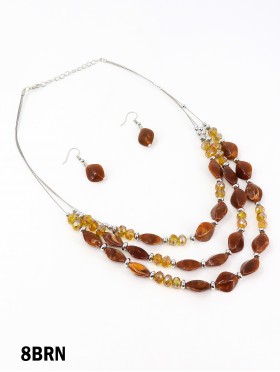 Fashion Diamond Beads Necklace and Earrings Set