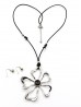 Hollow Flower Pendant Necklace & Sphere Earrings Set