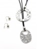 Circle Pendant Belt/Necklace & Sphere Earrings Set