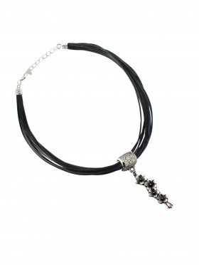 Multi Ropes Necklace W/ Flower Pendant