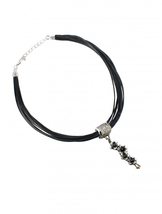 Multi Ropes Necklace W/ Flower Pendant