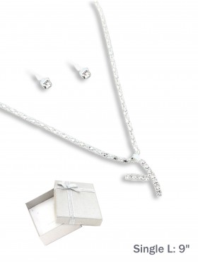 INITIAL RHINESTONE NECKLACE AND EARRING SET INITIAL RHINESTONE NECKLACE AND EARRING SET