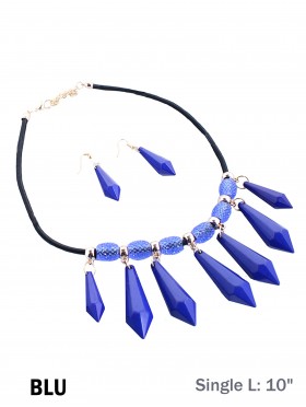 MULTI DROP BEAD STATEMENT NECKLACE SET