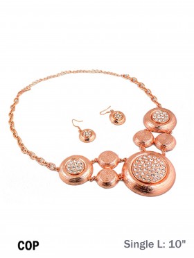 ROUND AND ABSTRACT STATEMENT NECKLACE WITH EARRING SET ROUND AND ABSTRACT STATEMENT NECKLACE WITH EARRING SET