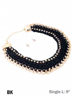 ROPE BIB CHAIN NECKLACE & EARRING SET