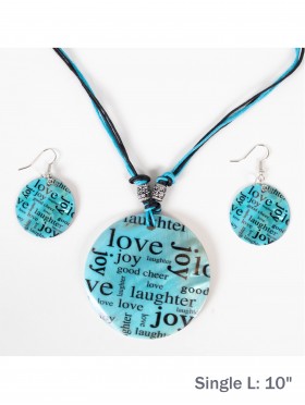 Fashion Letters Print Nacklace and Earrings Set