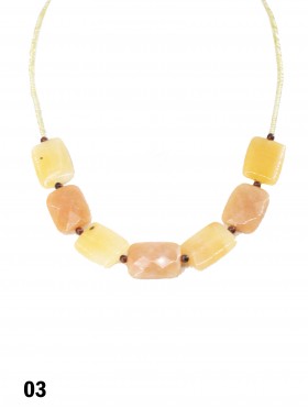 Yellow Stone Strand Beaded Necklace