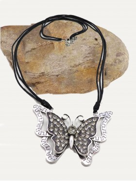 Rope Necklace W/ Butterfly Pendant