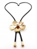 Rope Necklace W/ Flower Pendant