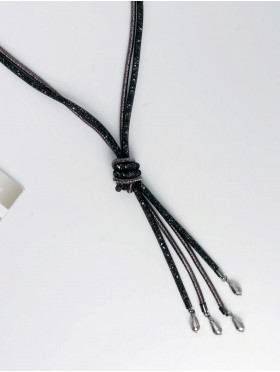 Rhinestone Tassels Sparkle Tube Necklace