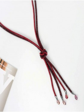 Rhinestone Tassels Sparkle Tube Necklace