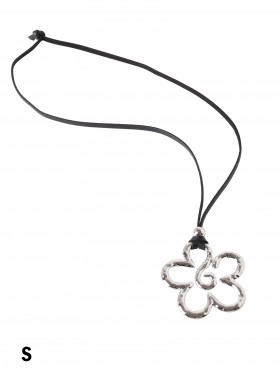 Rope Necklace W/ Flower Pendant