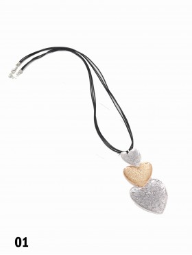 Rope Necklace W/ Winding Heart Pendant