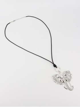 Rope Necklace W/ Elephant Pendant